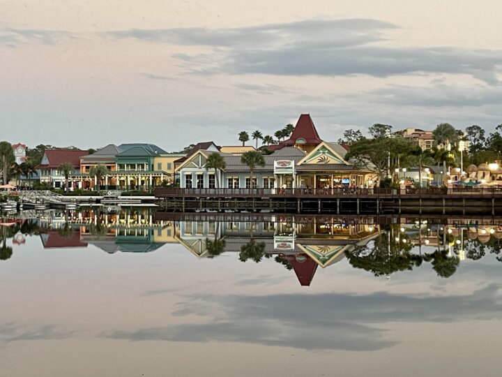 sebastian's bistro as it is reflected in the lake